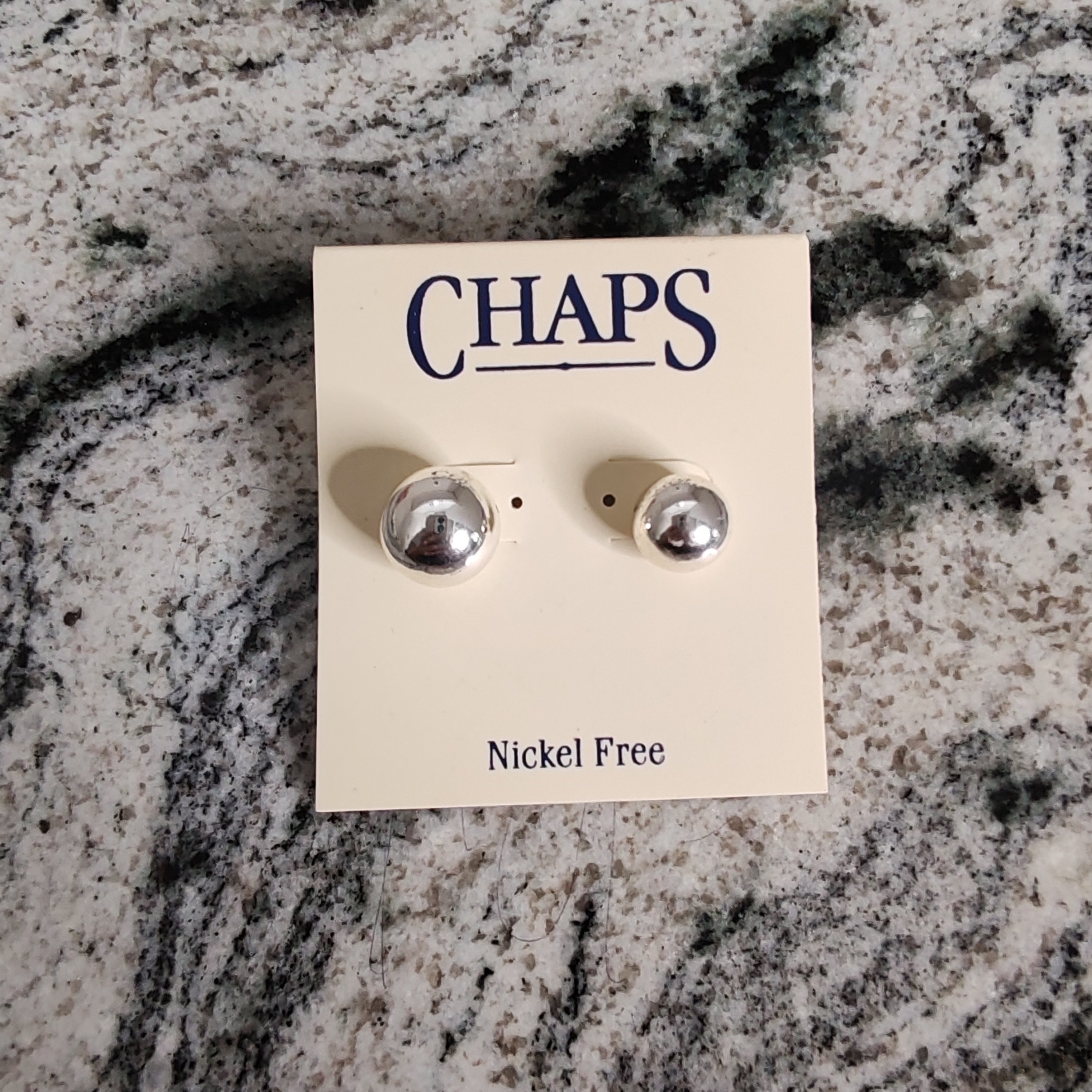 Chaps Silver Stud Earrings 5$